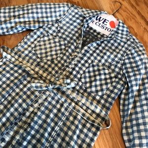 Blue & White Gingham Dress - Skies are Blue - Sm